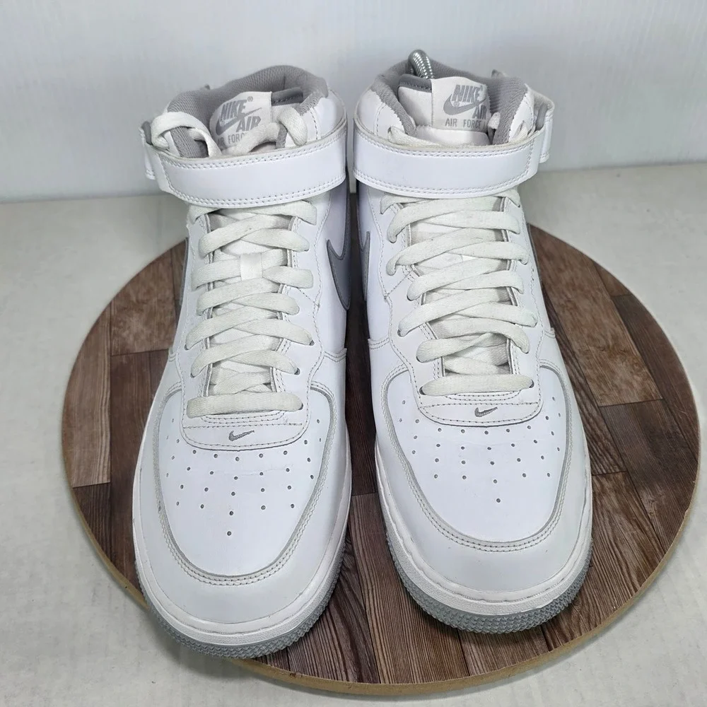 Nike Air Force 1 Mid '07 White Wolf Grey Mens 10.5 DV0806-100 High Top Sneakers